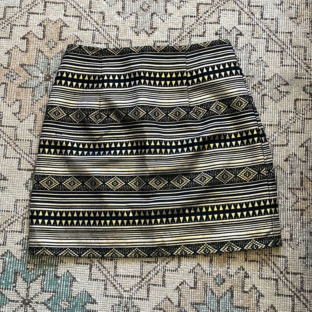 Metallic Gold & Black Mini Skirt